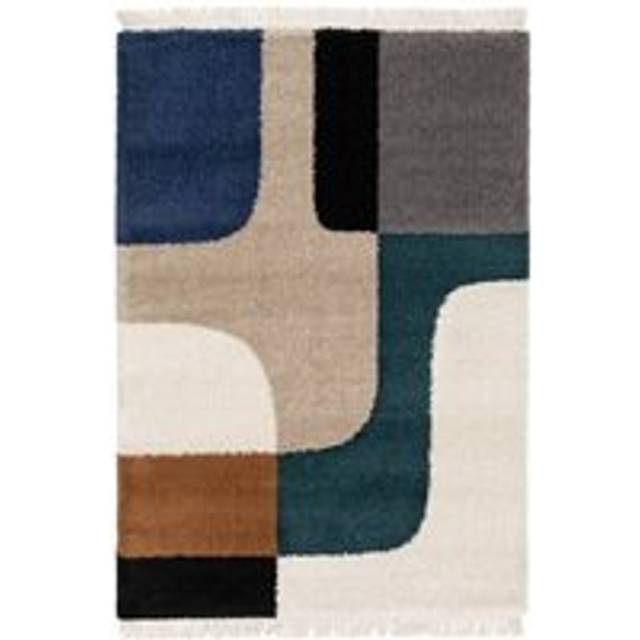 Shaggy rug with geometric pattern, cream, Zac, 230x160x3 cm