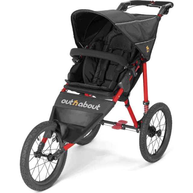 Out n About Nipper Sport V4 Raven Black - Red Frame