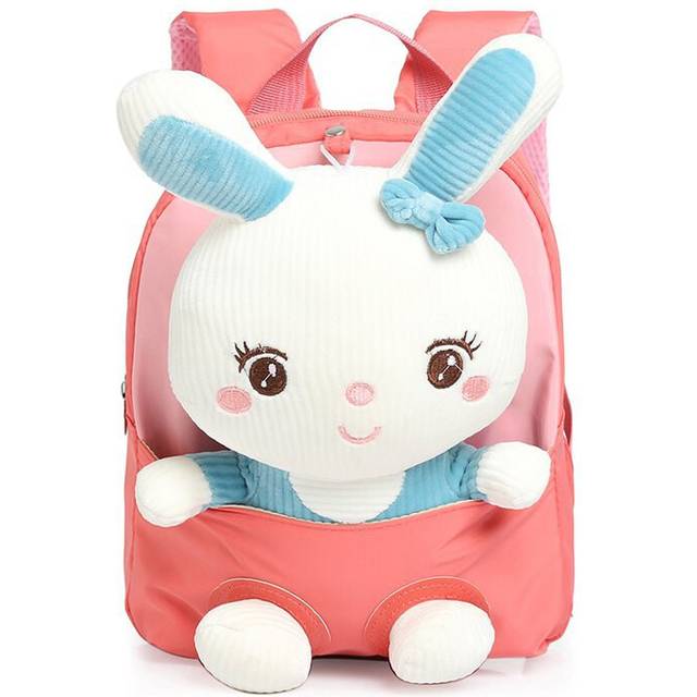 (Red) Trendy Small School Bag For Kids Adorable Bunny Lightweight And Spacious