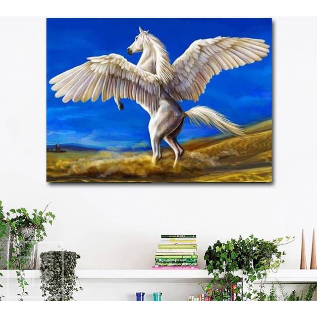Diamond Painting Full Drill Horse Pictures of Rhinestones Diamond Embroidery Pegasus Rhinestones 20X30CM