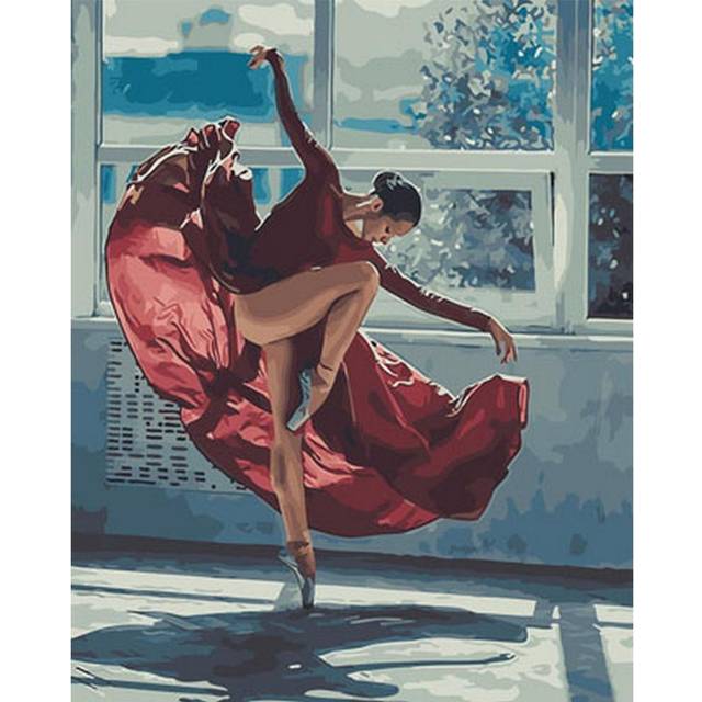 5D DIY Diamond Painting Dancing Girl Needlework Embroidery Cross Stitch Home Decor 20X30CM