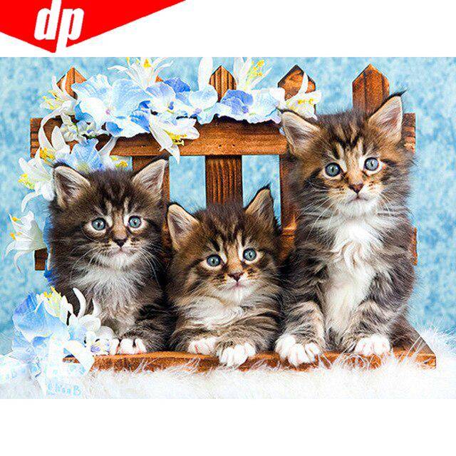 Diamond Painting With Round Stones Animals Pictures With Rhinestones Diamond Embroidery 20X30