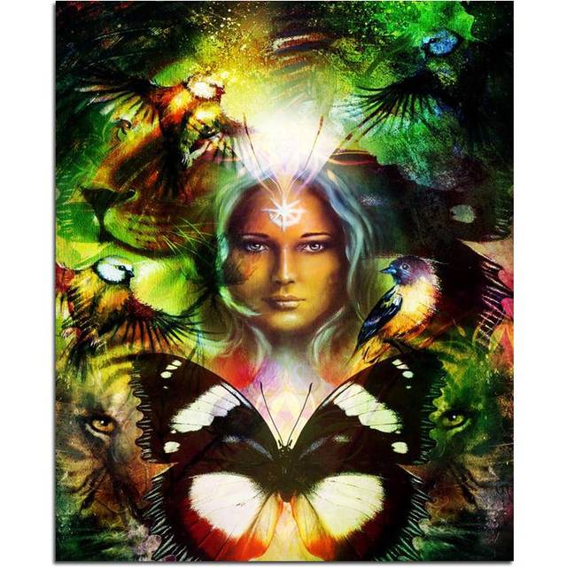 The Lion King and Beauty Butterflies 5D DIY Diamond Painting Full Round Diamond Embroidery 20X30CM