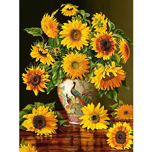 5D DIY Diamond Painting Sunflower Embroidery Cross Stitch Rhinestone Mosaic Home Decor 20X30CM