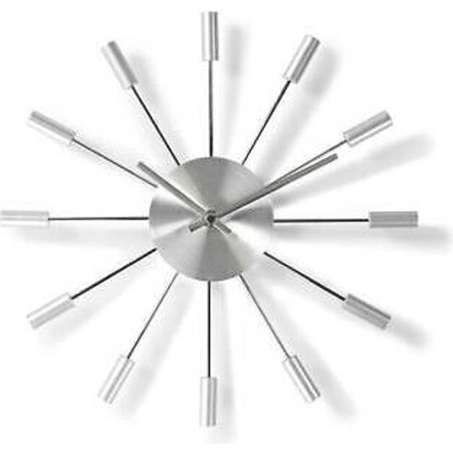 New Large Modern Metal Analogue Round Wall Clock Home Bedroom Kitchen SILVER