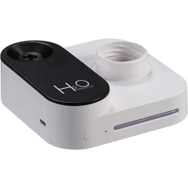 28MM Mini Humidifier USB Rechargeable Cute Camera Shape Water Bottle Humidifier Diffuser for Office-White