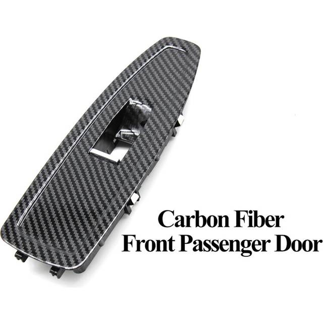 (Passenger Carbon) Black Beige Carbon Lhd Rhd Car Interior Door Window Switch Panel Cover