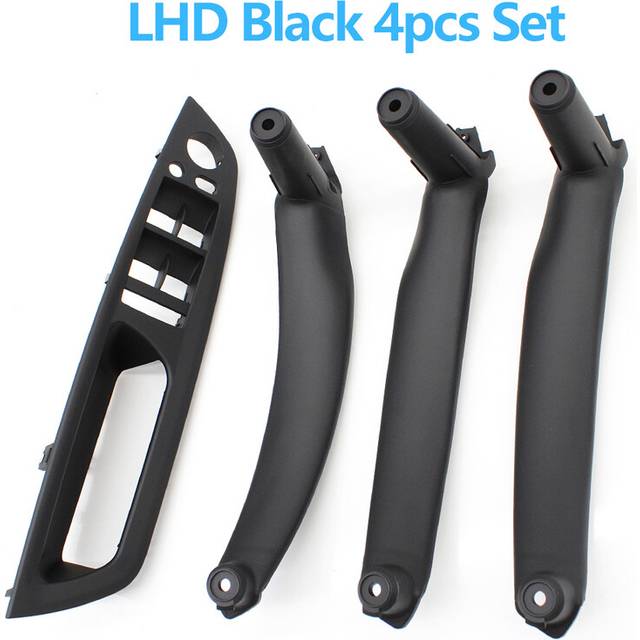 (LHD Black Set) LHD RHD Interior Door Window Switch Panel Driver Side Armrest Pull Handle
