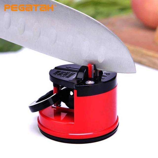 Knife Sharpener Sharpening Pocket Kitchen Chef Knife Scissors Sharpener for Straight and Serrated Knives Knife Sharpening Tool red