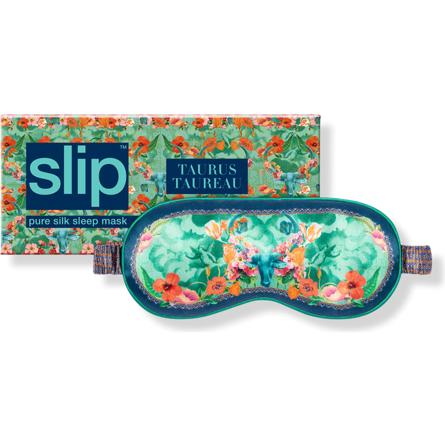 Slip Womens Green Taurus Graphic-print Silk Eye Mask - GREEN
