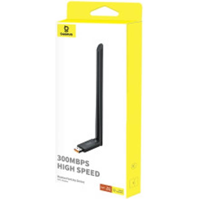 Externt USB WiFi 2,4GHz 300Mb/s nätverkskort med 6dBi antenn, svart