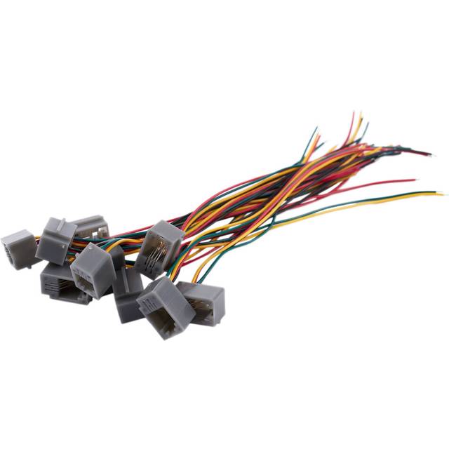 10 Pcs 616E 4P4C RJ9 Female Telephone Connector Adapter w 4 Wires 8cm