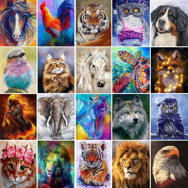 Animal 5D Diy Diamond Painting Cross Ctitch Kits Wall Sticker Diamond art Mosaic Embroidery 20X30CM red