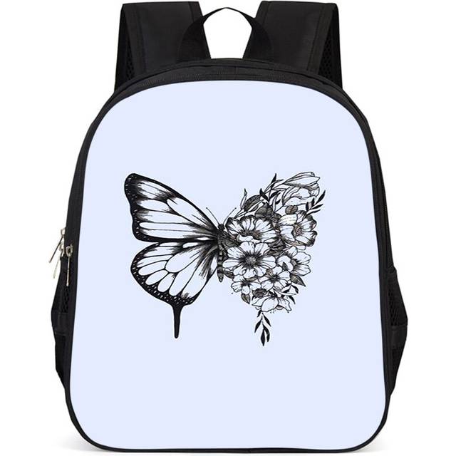 (2) School Butterfly Fashionable Backpack 15 Inch For Kids Boys And Girls Oxford Fabric