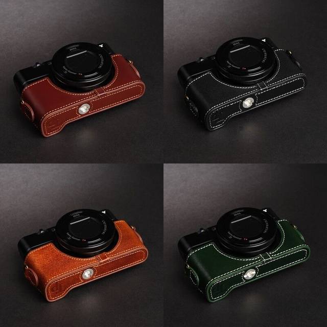 Real Leather Half Camera Case Bag For Sony Rx100 V M5 M2 M3 M4 Mark V Iv Iii Ii