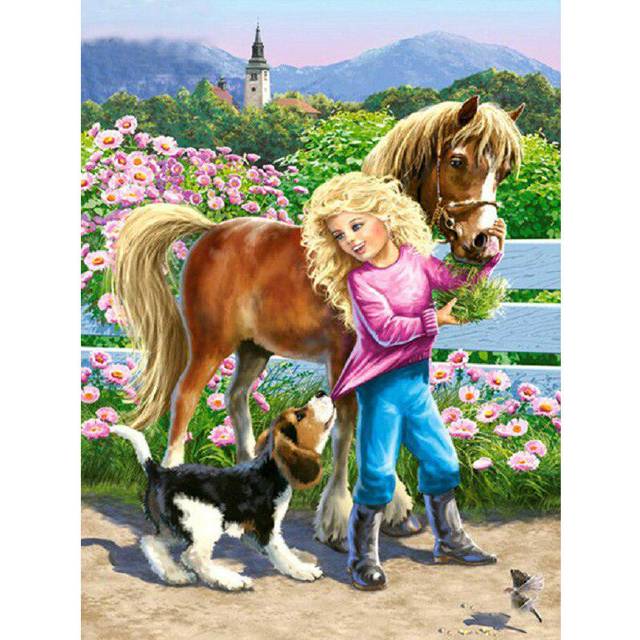 diamond paintings horse Pictures Cross Stitch Diamond Embroidery Home Decor 20X30CM
