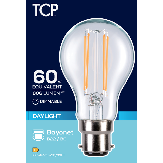 TCP Filament Classic 806L B22 Daylight Dimmable Bulb - Daylight