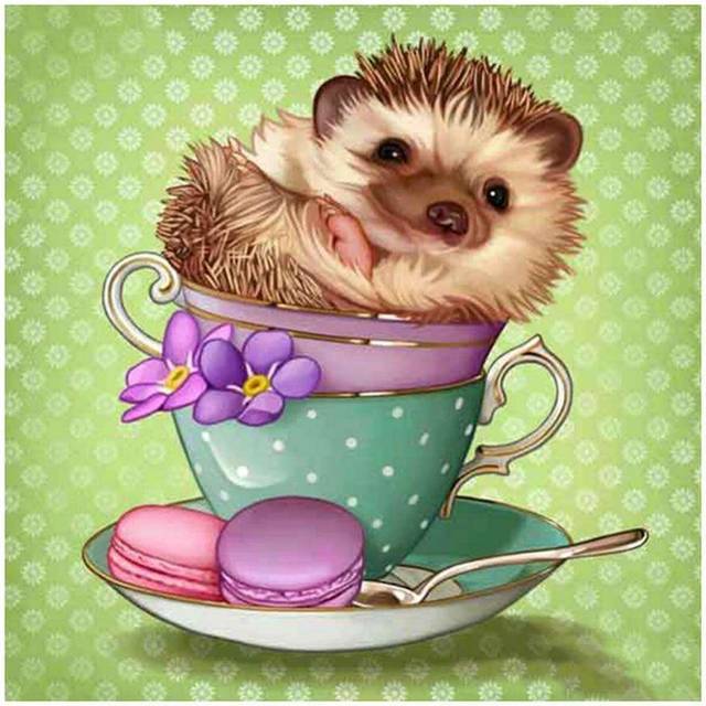 Diamond Embroidery Pattern Cross Stitch Cartoon Hedgehog Diamond Painting Mosaic Home Decor 30X30CM
