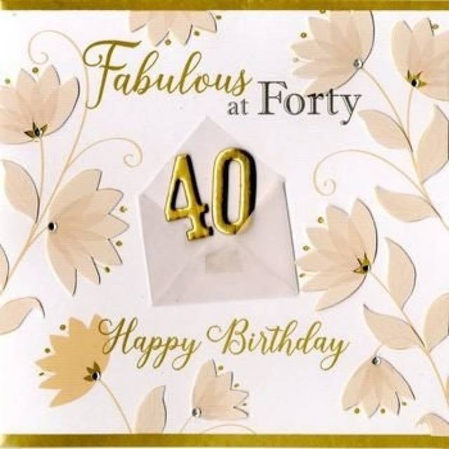 Second Nature Handmade 40 Birthday Card - Notting Hill Range -age 40th - Flowers