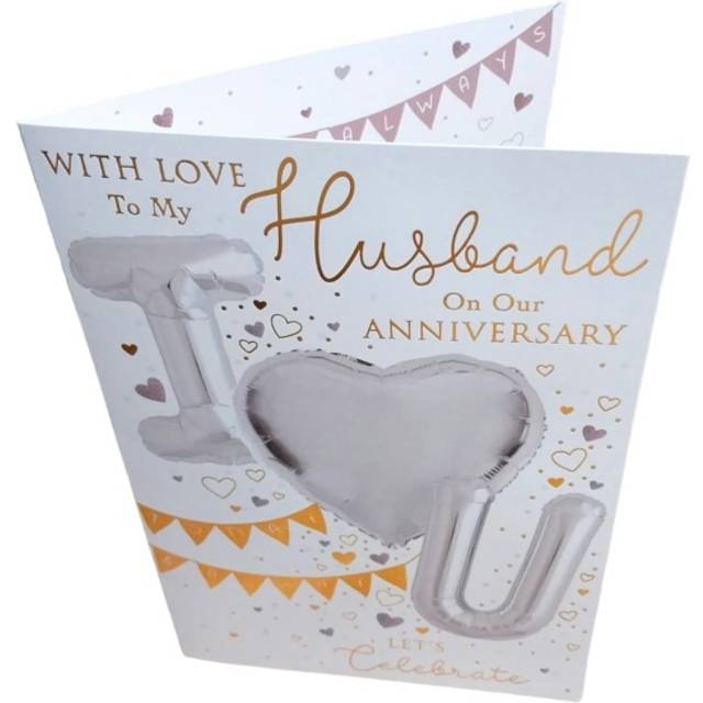 With love to my husband happy anniversary balloon boutique greeting card
