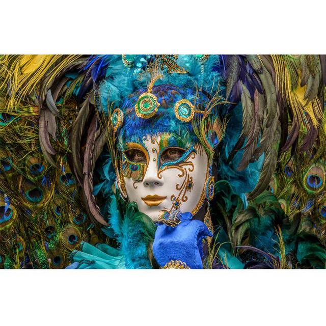 5d Diy Diamond Painting Beauty Mask Full Round Embroidery Handmade Drill Mosaic 20X30CM
