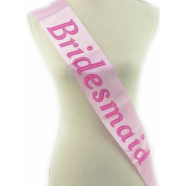 Womens 6pcs Bridesmaid Sash Pink Hen Party Night Out Wedding Bridal Shower Fancy Dress Accessory - One Size