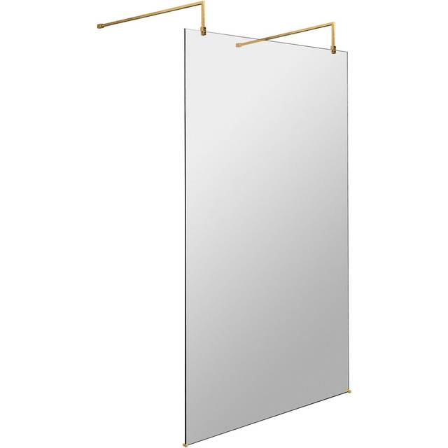 Brushed Brass Wetroom Screens 8mm Glass (195cm H x 110cm W)