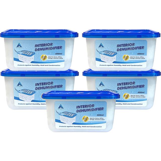 500ml Interior Dehumidifier Pack of 5 | Condensation Remover Moisture Absorber | Dehumidifiers for Damp | Mould | Moisture in Home,Kitchen, Wardrobe,