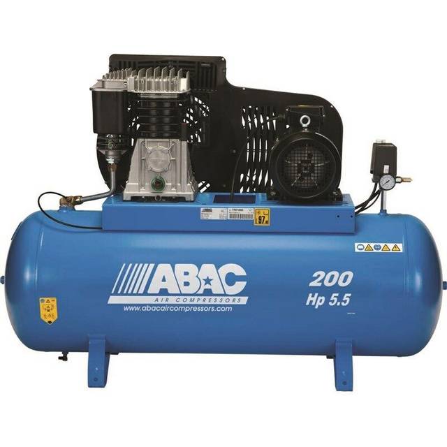 Abac 200 Litre Belt Driven Air Compressor 5.5hp 11 Bar 23 Cfm Prob5900b200ft5.5
