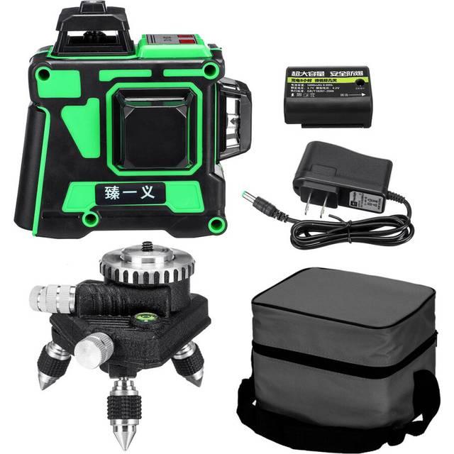 12 Lines 360 Degree Horizontal&Vertical Cross 3D Green Laser Level Self