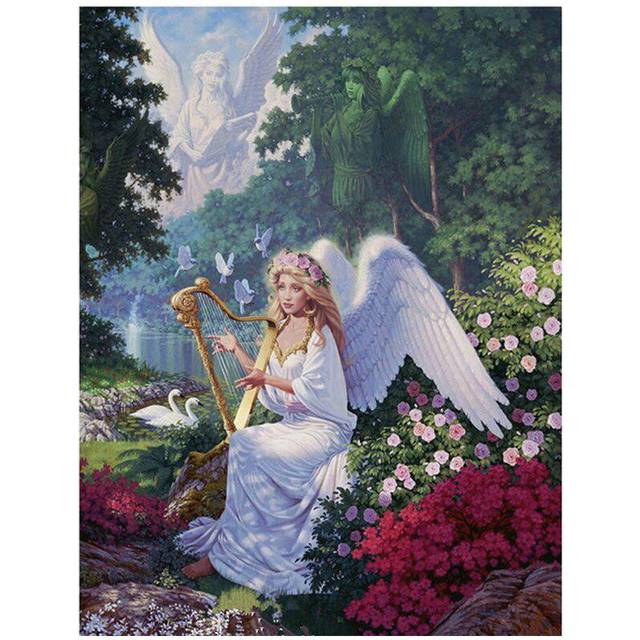 Full drill fairy Embroidery diamond mosaic cartoon Canvas painting 20X30CM