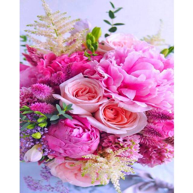 5D Diamond Painting Flower Full Round Drill Diamond Embroidery Roses Cross Stitch 20X30CM