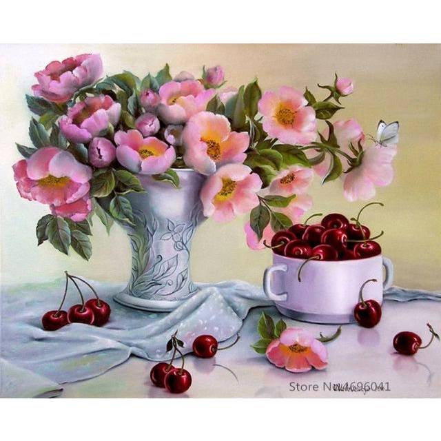 5D DIY Diamond Painting  Colored tulips  Diamond Embroidery Cross Stitch Home Decor 20X30CM
