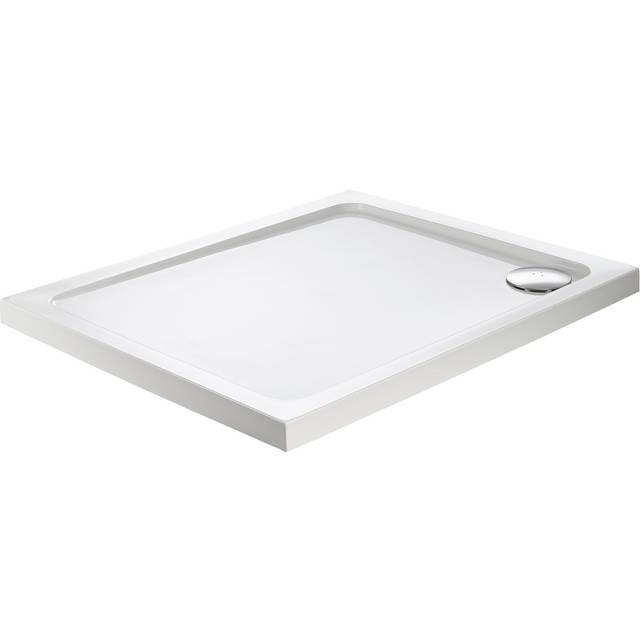 1000x900mm White Acrylic Capped Stone Resin Rectangular Shower Tray 45mm - Pearl