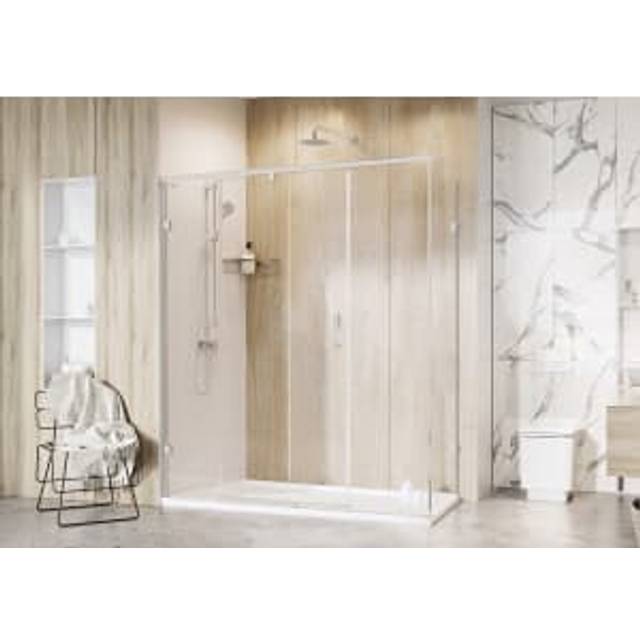 Roman Liberty 8mm RH Nickel Single Sliding Shower Door Only for Side Panel Fitting - 1200mm - Brushed Nickel