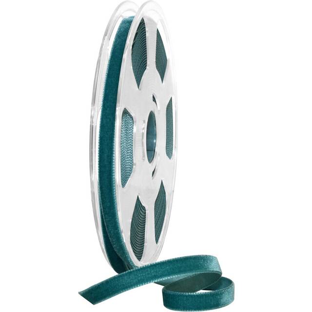 Morex Ribbon Ribbon  Swiss Velvet Nylon  3/8 inch by 11 Yards  Teal  I