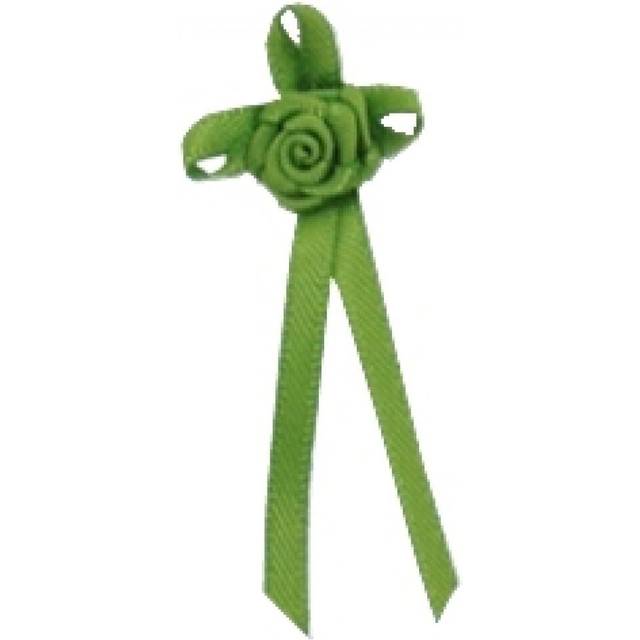 Berisfords Long Ribbon Rose Centred Bows 548 Kiwi