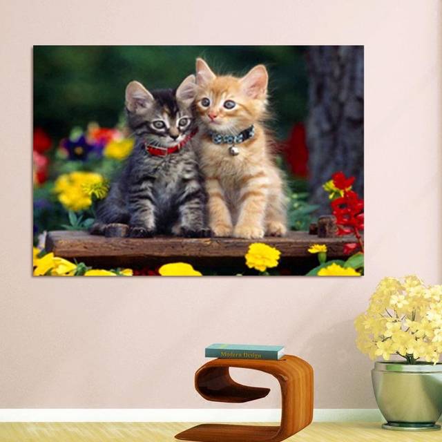 DIY 5D Diamond Mosaic Cartoon Cats Handmade Diamond Painting Cross Stitch Kits Diamond Embroidery 20X30CM