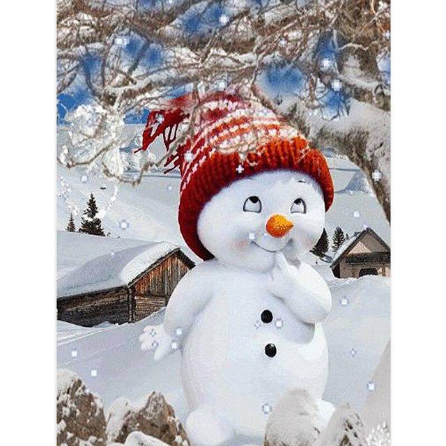 Cartoon Cute Snowman crystal DIY Diamond painting Home Decor 3D cross stitch 20X30CM