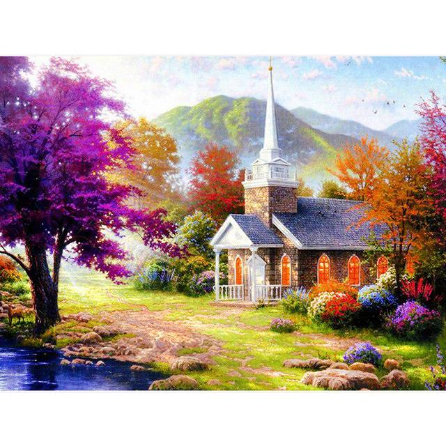 5D DIY Diamond Painting Tree Scenery Cross Stitch Full Diamond Embroidery 20X30CM