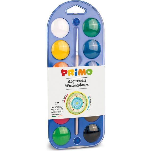 Primo Vattenfärger 12-set Ø30 + pensel