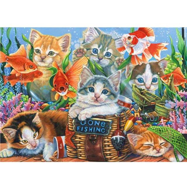 Diamond Embroidery lovely Anmial Cats Cross Stitch kits Diamond Painting Mosaic rhinestones 20X30CM