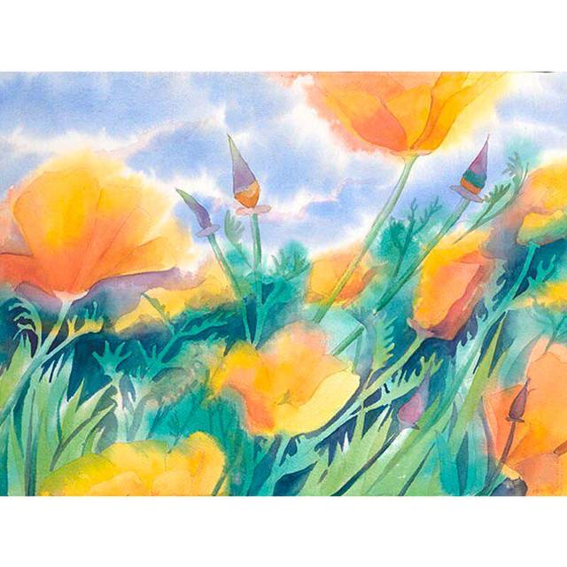 Colored Flowers 5d Diy Diamond Embroidery Full Round Diamond Painting 20X30CM
