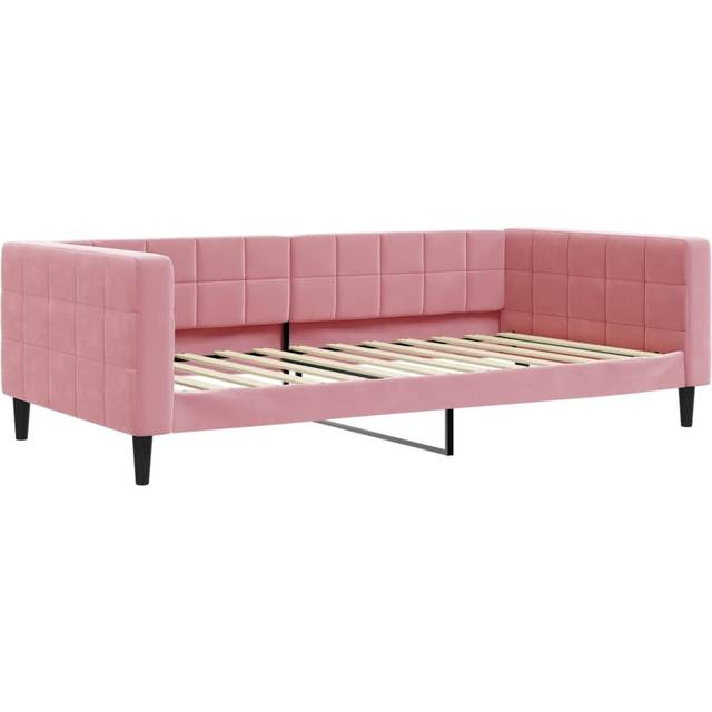 Dagbädd utdragbar med lådor rosa 100x200 cm sammet
