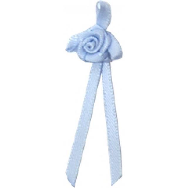 Berisfords Long Ribbon Rose Centred Bows 307 Bluebell