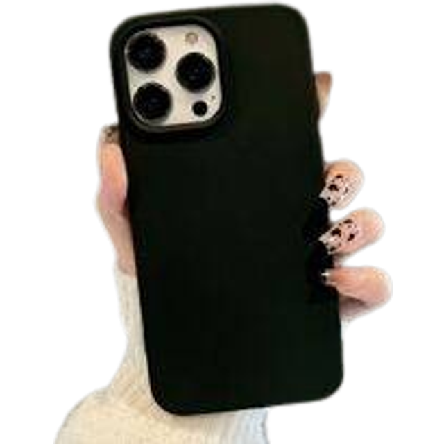 Black Candy Hole Minimalistisk Enfärgad Matt Anti-Drop telefonfodral, kompatibel med 11, 12, 13, 14, 15, 16 Plus, 13 Pro Max, XR, 16, 14 Plus, 14 Pro - Svart (Multi-size)