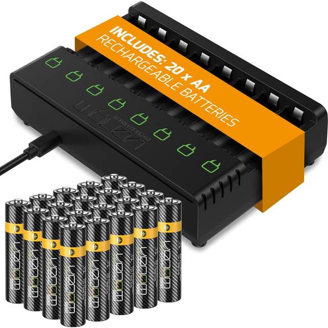 Venom Rechargeable Battery Charging Dock plus 20 x AA Batteries