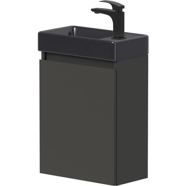 Tvättställsskåp Milli  Graphite 40 cm Höger med Handfat Svart Matt