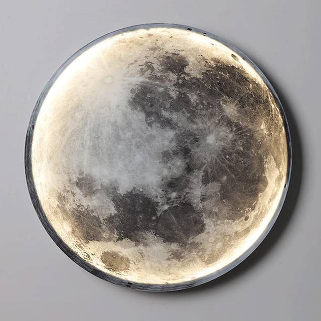 Moon Wall Lamp Black Modern LED Dimble Wall Sconces With Remote Control Wall Light Inomhus väggmonterad belysning kompatibel med vardagsrum sovrum hall foajé kök hänge