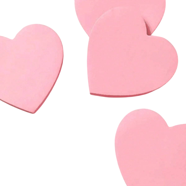 SHEIN 100 Sheets Heart Sticky Notes Notepad Self Sticky Note Pads Notebook Planner Sticker For Office School Stationery Accessories Back To School